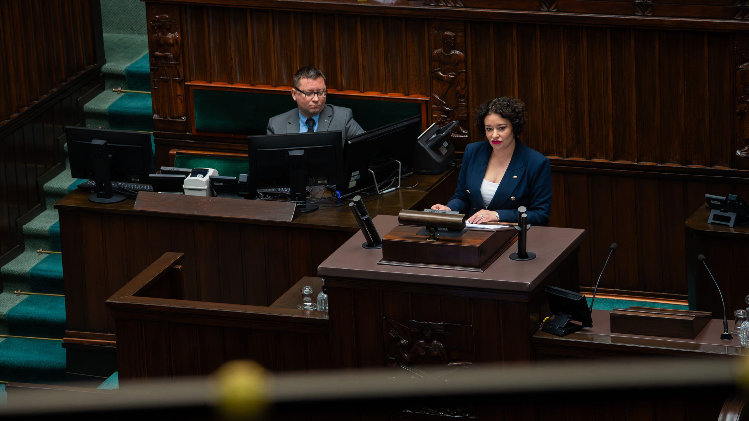 Posłanka Nowej Lewicy Anna-Maria Żukowska przemawia w Sejmie